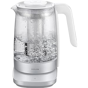 Zwilling enfinigy glass kettle 17l tea kettle 6 preset temps for the perfect cup tea timer silver  urban country home decor