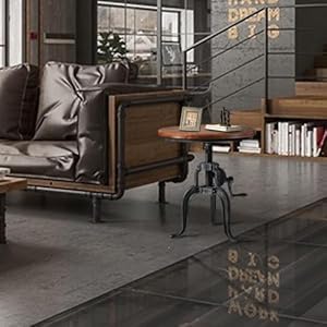 Industrial Bar Table Rustic Small Bistro Table Vintage Side Table for Living Room Farmhouse Dining Desk for Kitchen 197 256inch Height Adjustable with Round Wooden Tabletop