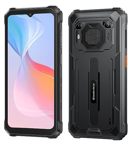 Blackview Outdoor Handy Ohne Vertrag BV6200 PRO, 13000mAh Akku, 8GB+128GB(1TB Erweiterung), 6,56'' HD+, ArcSoft® 13MP+8MP, Android 13 DUAL SIM IP68 MIL-STD-810H Wasserdichtes Smartphone,Schwarz