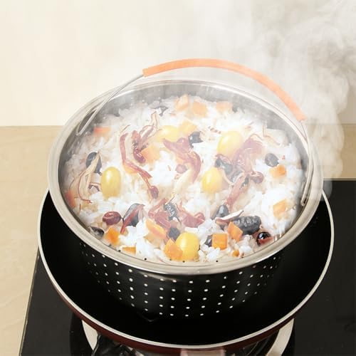 Hemoton Stainless Steel Steamer Basket - Perfect for Veggies Fish Seafood