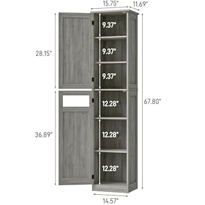   Vabches-Tall-Bathroom-Cabinet-Slim-Bathroom-Storage-Cabinet-with-Adjustable-Shelves-and-2-Doors-Narrow-Floor-Storage-Cabinet-for-Bathroom-Kitchen-Living-Room-Rustic-Grey
