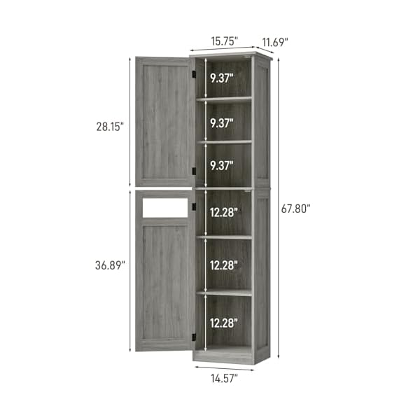   Vabches-Tall-Bathroom-Cabinet-Slim-Bathroom-Storage-Cabinet-with-Adjustable-Shelves-and-2-Doors-Narrow-Floor-Storage-Cabinet-for-Bathroom-Kitchen-Living-Room-Rustic-Grey