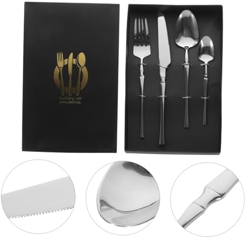 Cabilock Elegant Stainless Steel Dinnerware Set 5-Piece Flatware Heat Resistant