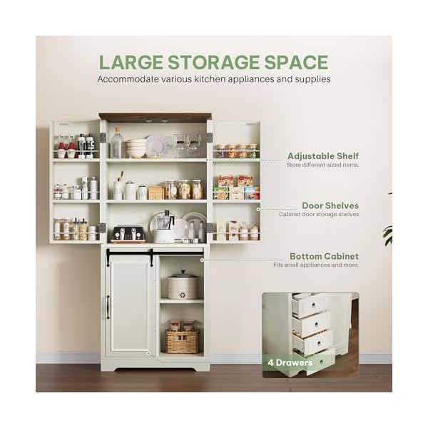   YITAHOME-71-Kitchen-Pantry-Tall-Farmhouse-Storage-Cabinet-with-Drawer-Organizer-Barn-Doors-and-Adjustable-Shelves-for-Kitchen-Dining-Room-Living-Room-Off-White