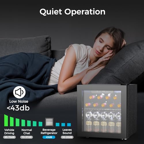 Kndko-Mini-Beverage-Refrigerator-48-Can-Mini-Fridge-with-Digital-Temperature-Control-LED-Light-Reversible-Door-Perfect-for-Home-Office-Bar-and-Game-Room-13-CuFt-Black Kndko Mini Beverage Refrigerator 48 Can Mini Fridge with Digital Temperature Control LED Light Reversible Door Perfect for Home Office Bar and Game Room 13 CuFt Black