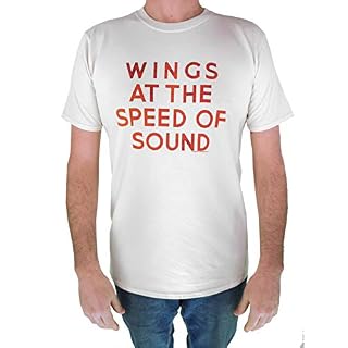 Paul McCartney Tshirt Homme -L- Wings At The Speed Of Sound Crème - Les Beatles, Paul McCartney, John Lennon, RIngo Starr, George Harrison