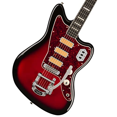 Fender Gold Foil Jazzmaster Candy Apple Burst EB Limited Edition guitare électrique avec housse deluxe - Les Beatles, Paul McCartney, John Lennon, RIngo Starr, George Harrison Fender Gold Foil Jazzmaster Candy Apple Burst EB Limited Edition guitare électrique avec housse deluxe
