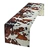 Cow Fur Printed Table Runner Rustic Country Farmhouse Animal Fur Skin Farm Black White Cowhide Print Pattern for Home Kitchen Table Decor Dining Coffee Room Party Decor 13x60in