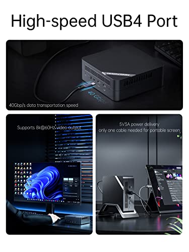 MINIS FORUM Venus Series UM773 Lite Mini-PC AMD Ryzen 7 7735HS, genau 4,75 GHz, 32 Go DDR5 1 bis PCIe4.0 SSD AMD Radeon 680M, 2 x HDMI, 1 x USB4, 5 x Ports USB, WLAN 6, BT5. 2 – Bild 5