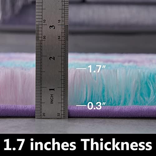TABAYON Shag Area Rug 4x6 Light Purple Non-Skid Plush