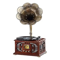 YTGDBDG Tourne-Disque Gramophone, phonographe Vintage Gramophone avec Corne en cuivre, Tourne-Disque Vinyle phonographe Vintage pour la Maison, Le Bureau - Les Beatles, Paul McCartney, John Lennon, RIngo Starr, George Harrison