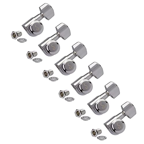 Schaller Mécaniques de réglage verrouillables pour guitare 6 en ligne, chromé - Les Beatles, Paul McCartney, John Lennon, RIngo Starr, George Harrison Schaller Mécaniques de réglage verrouillables pour guitare 6 en ligne, chromé