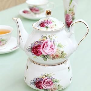 Ceramic Coffee Tea Gift Sets European Luxury Tea Set Suitable as A Gift for MotherS Day Birthday Christmas and Gatherings Noble Rose
