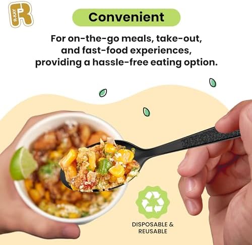 Sturdy Black Plastic Mixing Spoon Set