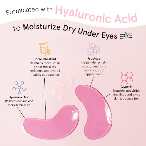 grace & stella Award Winning Under Eye Mask - Reduce Dark Circles, Puffy Eyes, Undereye Bags, Wrinkles - Gel Under Eye Patches - Gifts for Mom - Vegan Cruelty-Free Self Care (Pink, 6 Pairs) - Image 4