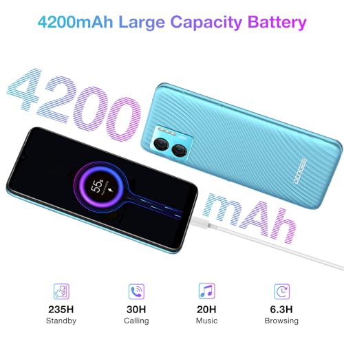 DOOGEE N50S Android 13 Smartphone Ohne Vertrag, 9GB+128GB Speicher/1TB Erweiterbar 6.52" HD+ Display, 4200mAh mit 10W Schnellaufladung Handys, 20MP Kamera, 4G Dual SIM Günstig Handy 2024 – Bild 6