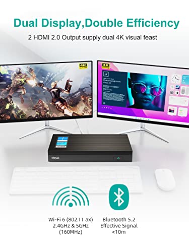 MeLE Mini PC, Quieter3Q Celeron N5105 8GB 256GB Windows 11 Pro Micro Computer Lüfterlose Kleine Desktop mit Gigabit Ethernet WiFi 6, BT 5.2, PXE, Dual 4K HDMI, VESA für Büro/Studium/Home – Bild 5