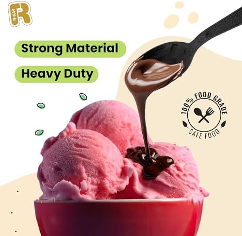 Sturdy Black Plastic Mixing Spoon Set