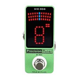 QAOHE Tuner Affichage à LED de pédale d’accordeur de précision avec True Bypass pour guitare basse chromatique - Les Beatles, Paul McCartney, John Lennon, RIngo Starr, George Harrison