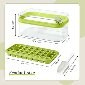   Ice-Cube-Tray-with-Lid-and-Bin-2-Pack-for-Freezer-64-Pcs-Ice-Cube-Mold-Green