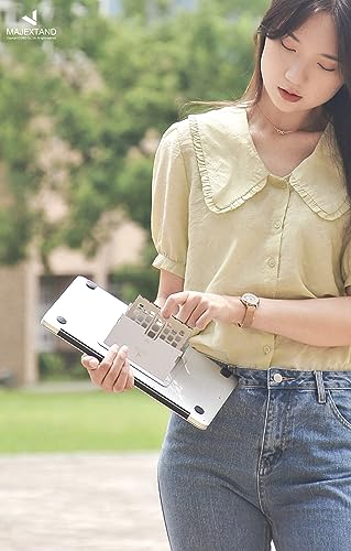 MAJEXTAND Paper-Thin MacBook Stand, Laptop Riser, Slim Portable Ergonomic Ventilated Stand, 6 Adjustable Heights from 2.1" to 3.6", Compatible with Laptops Up to 18”, US Patented (Silver) – Bild 7