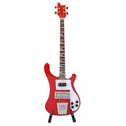 EternalCrafts Réplique de guitare basse miniature avec support et étui, ornements de modèle d’instrument - Les Beatles, Paul McCartney, John Lennon, RIngo Starr, George Harrison