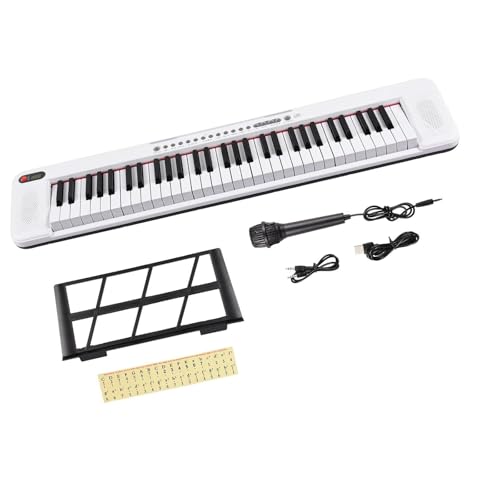 Clavier De Piano Multifonctionnel À 61 Touches Instrument De Musique Portable Clavier Éclairé Piano Numérique(White) - Les Beatles, Paul McCartney, John Lennon, RIngo Starr, George Harrison Clavier De Piano Multifonctionnel À 61 Touches Instrument De Musique Portable Clavier Éclairé Piano Numérique(White)