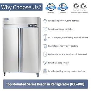   48-W-Commercial-Refrigerator-Reach-in-36-Cuft-2-Solid-Door-Stainless-Steel-Commercial-Refrigerator-Fan-Cooling-for-Restuarant-Bar-Shop-etc