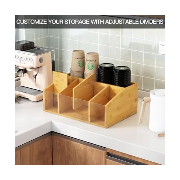   Coffee-Station-Organizer-Coffee-Bar-Organizer-for-Countertop-Farmhouse-Coffee-Caddy-with-Removable-Dividers-Office-Coffee-Bar-Accessories-and-Organizer-for-Coffee-Pods-Syrup-Cups-and-Stirrer