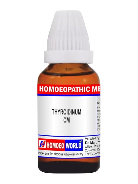 A picture of a bottle of homoeopathic medicine THYROIDINUM CM