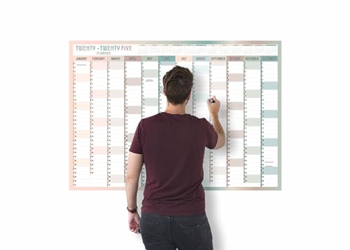 2025 Wall Planner Wall Calendar A1 size Large Jan to Dec Yearly Planner Full Year Planning Chart Academic Annual Poster for Student Family School Office Work Study 59.4x84.1cm(Folded)(1pc)