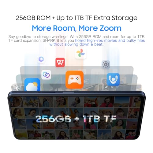 Blackview Shark 8 Smartphone Ohne Vertrag, 16GB+256GB, 6,78" FHD+ 120Hz, 64MP+13MP Kamera, 33W Schnellladung, DREI Kartensteckplätze, Android 13 Handy, Smart-K Box Lautsprecher, GPS NFC Schwarz – Bild 8
