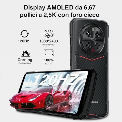 DOOGEE DK10 5G Rugged Smartphone (2024) 32GB+512GB /2TB, Dimensity 8020, 5150mAh 120W Schnellladung, 6,67" AMOLED 120Hz, unzerstörbares Telefon, 50MP+64MP+16MP, IP68/69K/Dual SIM/NFC/OTG/GPS Schwarz – Bild 6