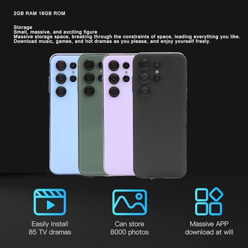 ciciglow S24 Pro Small 3G-Smartphone, 4-Zoll-Display, 2 GB RAM, 16 GB ROM, Dual-SIM-Handy, 2380-mAh, 3 MP + 10 MP Studenten-Taschenhandy für Android 8.1 (Purple) – Bild 4