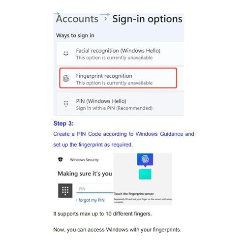 Snsengg Fingerprint Key Reader Dongle | Fingerprint Security Key | Fast Matching Fingerprint Reader | Biometric Security Laptop | Accessibility and Security Across A Wide Range of Devices. – Bild 5