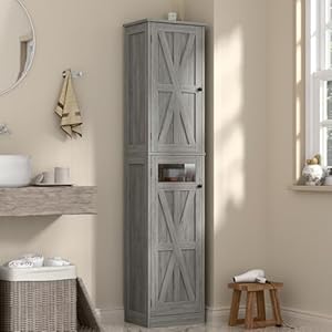   Vabches-Tall-Bathroom-Cabinet-Slim-Bathroom-Storage-Cabinet-with-Adjustable-Shelves-and-2-Doors-Narrow-Floor-Storage-Cabinet-for-Bathroom-Kitchen-Living-Room-Rustic-Grey