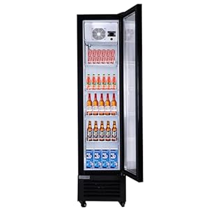   Commercial-Beverage-Refrigerator-Display-FridgeSlim-Single-Glass-Door-Merchandiser-Drink-Cooler-with-LED-Light-Adjustable-ShelvesETL-and-NSF-Approval6-Cu-Ft1615-Wide