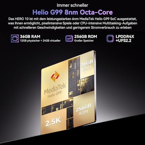 Blackview Hero 10 Faltbares Handy (36GB+256GB) Helio G99, 6.9"FHD+ 120Hz Amoled, 108MP Kamera, 45W/4000mAh, Fingerabdruck/NFC/Bluetooth 5.2/Dual SIM 4G Simlockfreie Smartphone Klappbares Ohne Vertrag – Bild 3