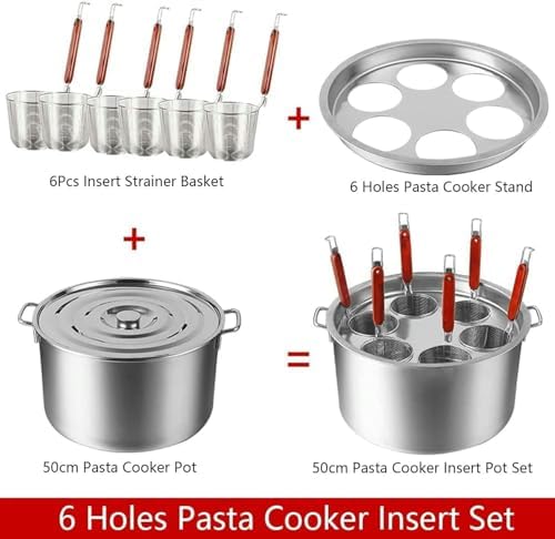 Stainless Steel Pasta Cooker with Strainer for Home Kitchen Commercial Use