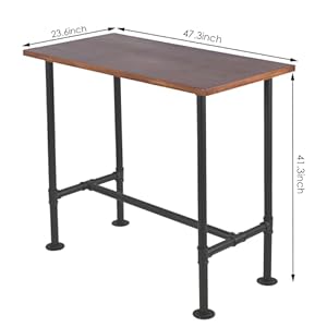   Industrial-413inch-Height-Bar-Table-Vintage-Pipe-Design-Bistro-Table-Rustic-Kitchen-Dining-Breakfast-Desk-Farmhouse-Office-Computer-Desk-Wooden-Top-Pub-Coffee-Table