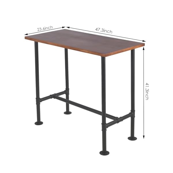   Industrial-413inch-Height-Bar-Table-Vintage-Pipe-Design-Bistro-Table-Rustic-Kitchen-Dining-Breakfast-Desk-Farmhouse-Office-Computer-Desk-Wooden-Top-Pub-Coffee-Table