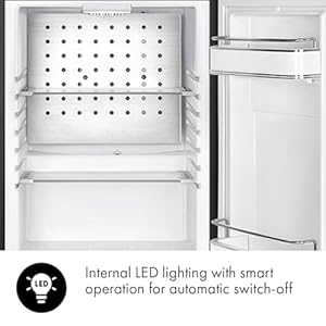 Smeg FAB5 16 50s Retro Style Series Compact Cooler with 15 cu ft Capacity Automatic Defrost LED Interior Lighting and Adjustable Shelves Right Hand Hinge Made in Italy Orange Made In Italy