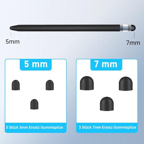 KOBOKO Touchscreen Stift,3 Stück Tablet Stift für Alle Tablets,Handy,2 in 1 Gummi Stylus Touch Pen für IOS/Android/iPad/IPhone,Und die Meisten Unterstützen die Touchscreen-App(Schwarz, Rosa, Silber) – Bild 3