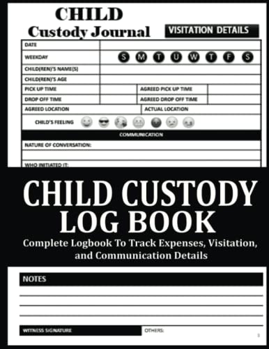Brand Name Child Custody Log Book - 2021 Model, Planner for Visitation, Communication, Evidence Tracking, Undated Calendar, Co-Parenting Journal & Planner, 8.5 x 11 inches