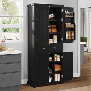   YITAHOME-Pantry-Cabinet-72-Tall-Kitchen-Pantry-Cabinet-with-Drawer--Adjustable-Sliding-Shelve-Freestanding-Tall-Cupboard-Storage-Cabinet-Wooden-Food-Pantry-Cabinet-for-Kitchen-Dining-Room-Black