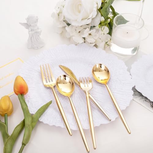 SUT 150PCS Gold Plastic Silverware