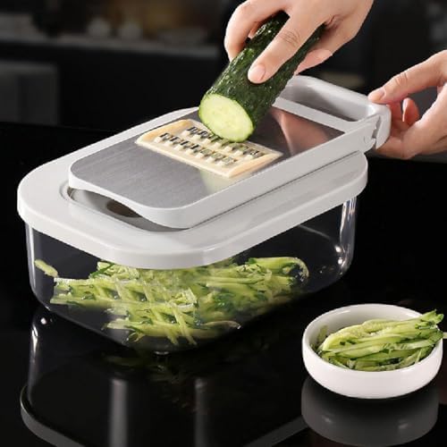 9-in-1 Mandoline Slicer with 8 Blades 2Pcs Garlic Tools Manual Food Chopper