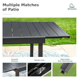   MFSTUDIO-7PCS-Outdoor-Patio-Dining-Set-6-Metal-Mesh-Swivel-Chairs-1-Rectangular-Expandable-Table-Porch-Lawn-Backyard-Garden-Furniture-Sets