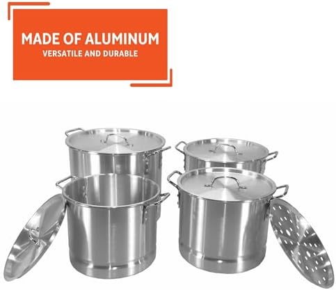 IMUSA 4 Piece Aluminum Steamer Set 8 12 16 20 Qt