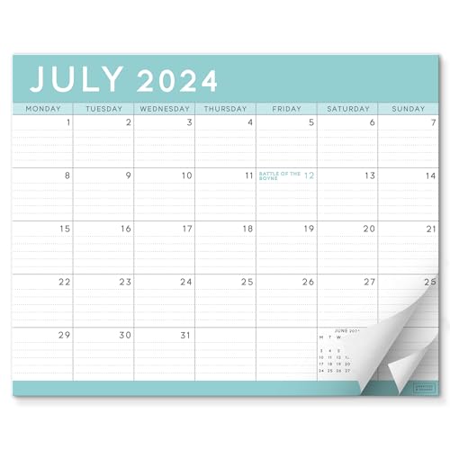 S&O Teal Magnetic Fridge Calendar from July 2024-December 2025 - Tear-Off Refrigerator Calendar to Track Events & Appointments - 18 Month Magnetic Calendar for Fridge for Easy Planning-8"x10" in.